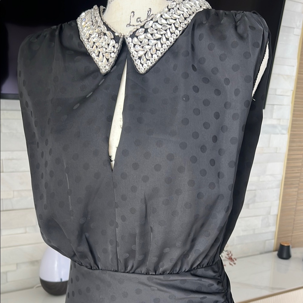 Rebecca Vallance Elegant Black Sleeveless Dress with Belt - Picture 5 of 5